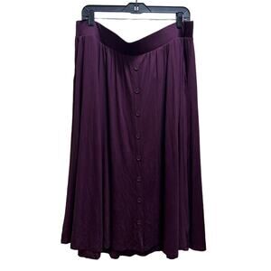 torrid Purple Button-Front Midi Skirt